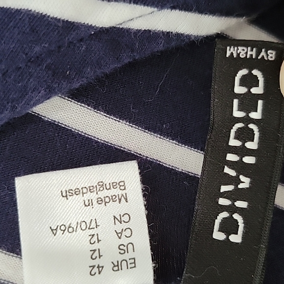 Blue & white stripped dress. Size 12 ( small ) DIVDED H&M - Picture 2 of 2